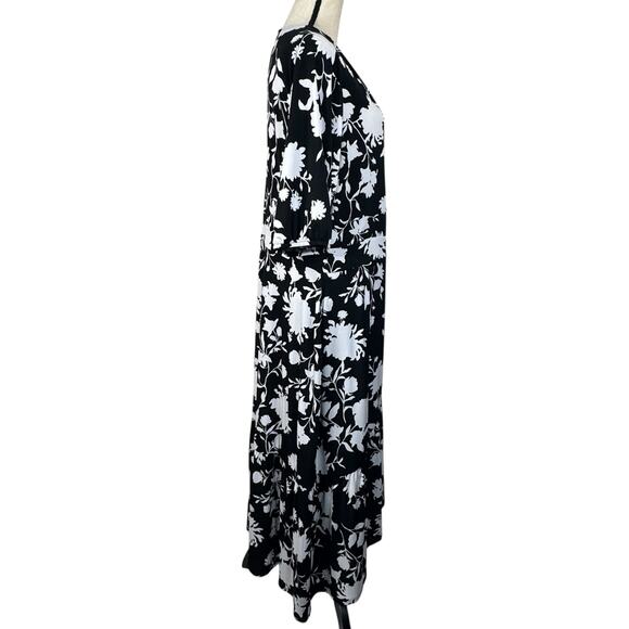 Lane Bryant SZ 20 Hi-Low Midi Dress Faux Wrap Floral Stretch Surplice V-Neck - Picture 6 of 13
